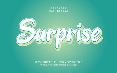 Editable text effect - surprise text style