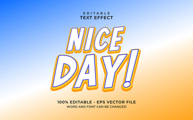 Editable text effect - nice day text style