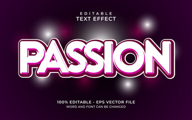 Editable text effect - paassion text style