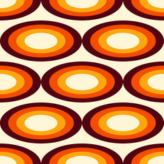 Abstract mid-century modern style seamless pattern with ellipses. Vector wallpaper. Retro design.	