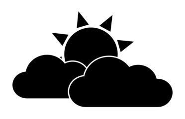 Partly Cloudy Weather icon vector illustration on white back background