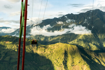 Playing giant swing in Banos, Ecuador