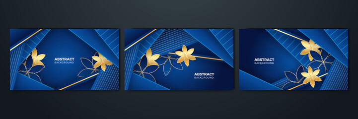 Abstract luxury blue and gold background