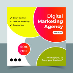 Creative Idea Digital Marketing Agency Template,advertising design,Digital marketing agency social media post template