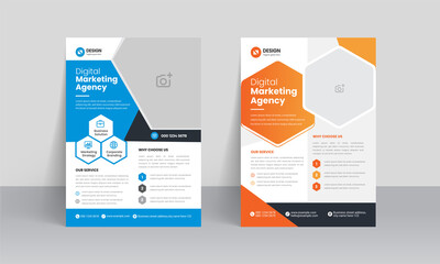 Corporate Business Flyer poster pamphlet brochure cover design layout background, two colors scheme, vector template in A4 size