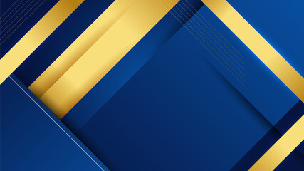 Abstract luxury dark blue background with golden lines