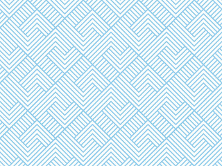 Abstract geometric pattern with stripes, lines. Seamless vector background. White and blue ornament. Simple lattice graphic design
