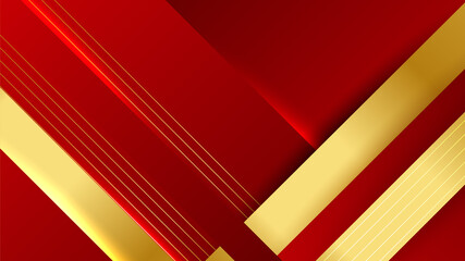 Luxury elegant gold in red abstract design background