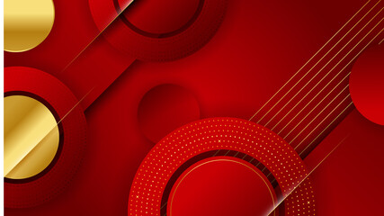 Luxury elegant gold in red abstract design background