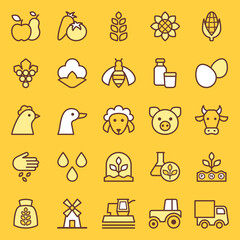 Set of agriculture icons. Vector illustration