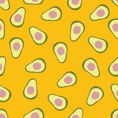 Colorful Hand drawn seamless pattern with avocados ,Design for fashion , fabric, textile, wallpaper, cover, web , wrapping and all prints