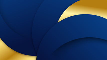 Abstract luxury dark blue background with golden lines