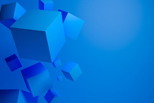 Background With Blue Geometric Shapes