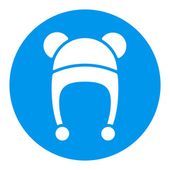 Baby hat with ears vector glyph icon