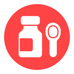 Syrup medicine bottle vector glyph icon