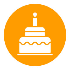 Birthday cake vector isolated glyph icon