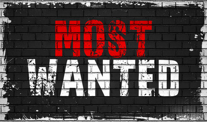 most wanted concept on black wall 