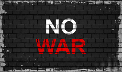 no war concept on black wall 