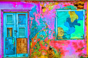 Wall on the island of Curacao