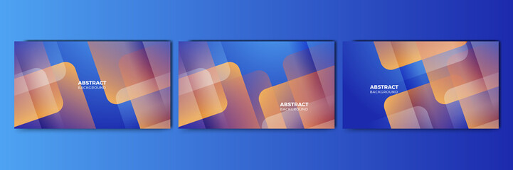 Set of modern abstract gradient blue colorful for design background