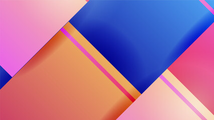 Abstract blue background with neon gradient of pink and orange yellow. Vector illustration