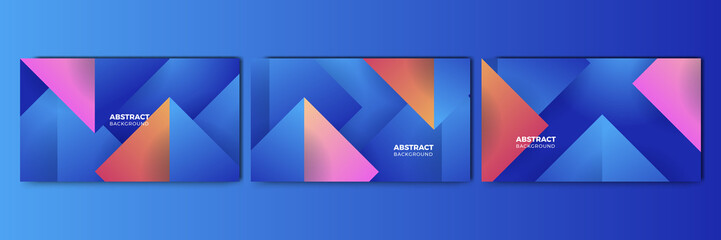 Set of modern abstract gradient blue colorful for design background
