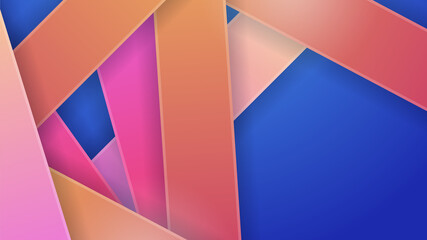 Abstract blue background with neon gradient of pink and orange yellow. Vector illustration