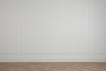 Blank white wall in room. Space for design