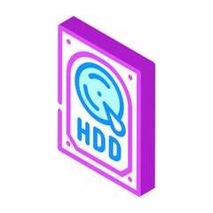 hdd computer part isometric icon vector. hdd computer part sign. isolated symbol illustration