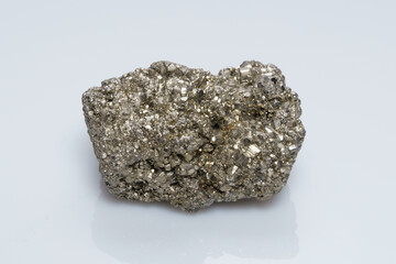 Raw crystalline pyrite (iron pyrite, fool's gold). Mineral pyrite from the group of sulfides. The...