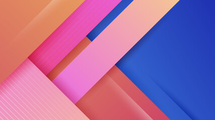 Modern abstract neon gradient blue colorful for design background. Blue background with orange yellow pink red gradient geometric shapes. Vector illustration