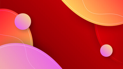 Set of modern abstract gradient red orange colorful for design banner background. Vector illustration