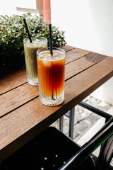 Cold drinks with ice cocktails summer drinks