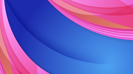 Abstract blue background with pink orange yellow neon gradient. Vector illustration