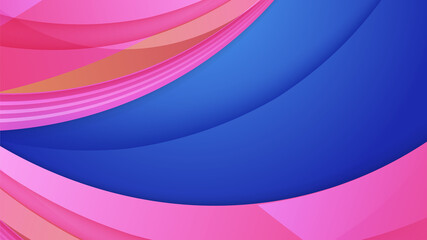 Abstract blue background with pink orange yellow neon gradient. Vector illustration