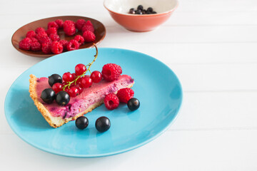 Currant tart blue plate.