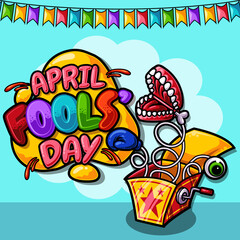 april fools day vector illustration