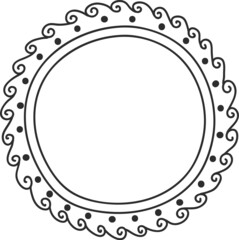 Doodle photo frames, cute hand drawn painting frame. Scrapbook tag doodles, sketch picture framing borders with decorative elements vector set. Round, rectangular or oval shaped mirror