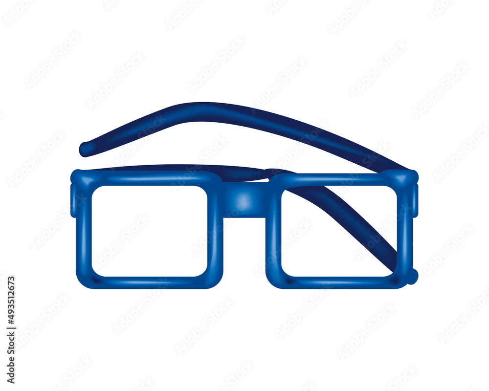 Sticker blue eyeglasses icon