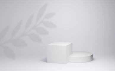 3d render Modern Minimal pedestal background white color