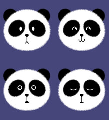 set of funny cartoon panda