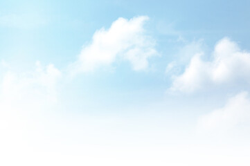 Blue sky with white cloud. The summer heaven is colorful clearing day Good weather and beautiful nature in the morning.