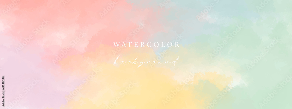 Wall mural vector watercolor horizontal universal background with copy space for text
