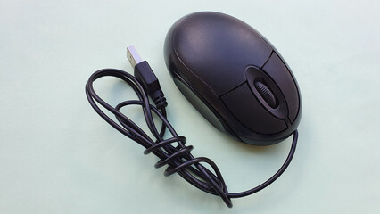 Computer mouse on the desk.
