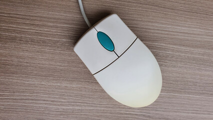 Computer mouse on the  desk.
