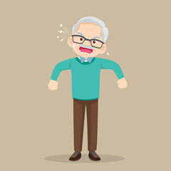 angry elderly man scolding