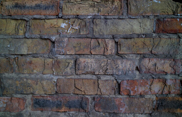Old brown brick wall texture background, brick wall texture for interior or exterior design background, vintage dark tone.