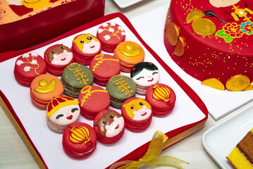 macaron & cake theme chinese new year