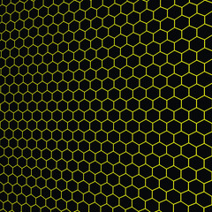 Black and yellow hexagon abstract background