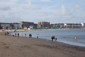Views of Weymouth Beach in Dorset in the UK